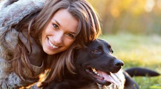 Young Woman and Dog